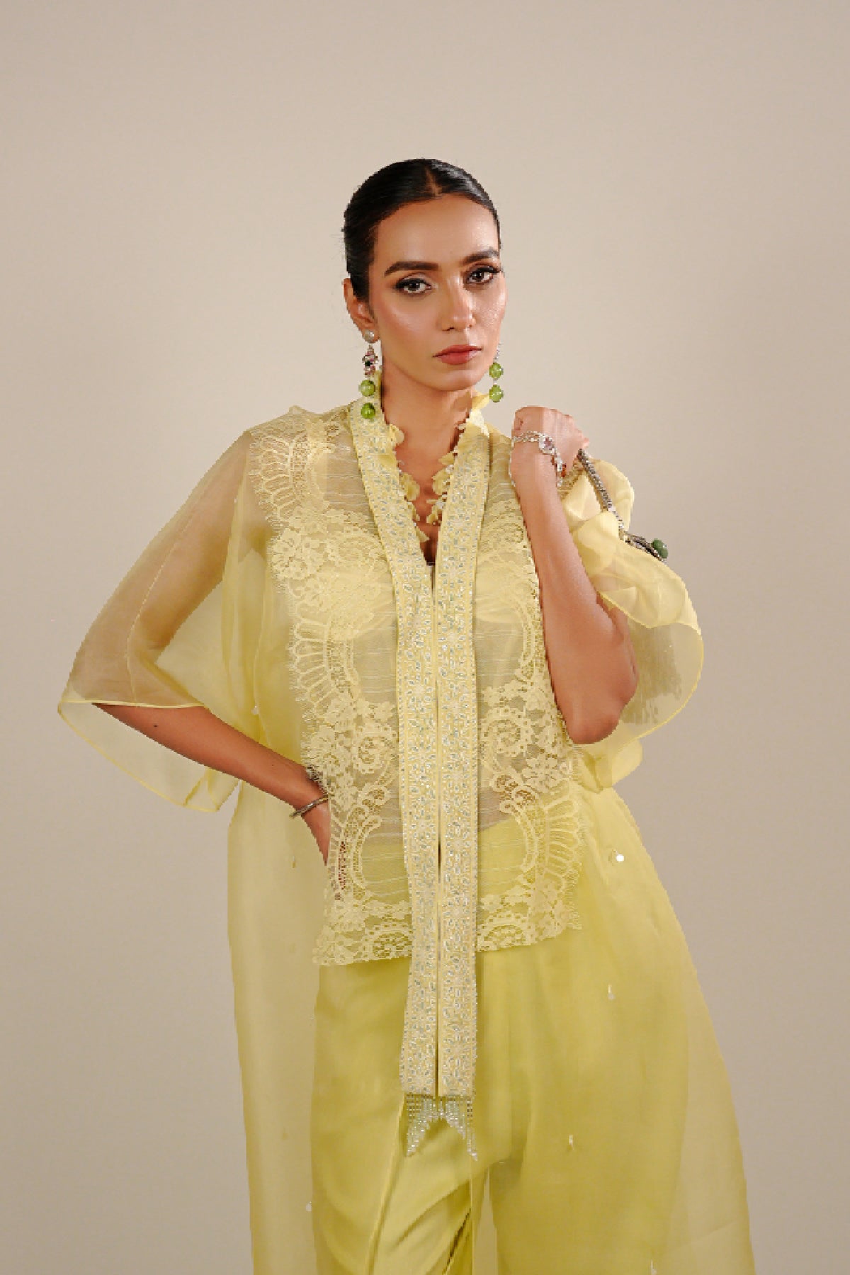 Lime Charlette cape set