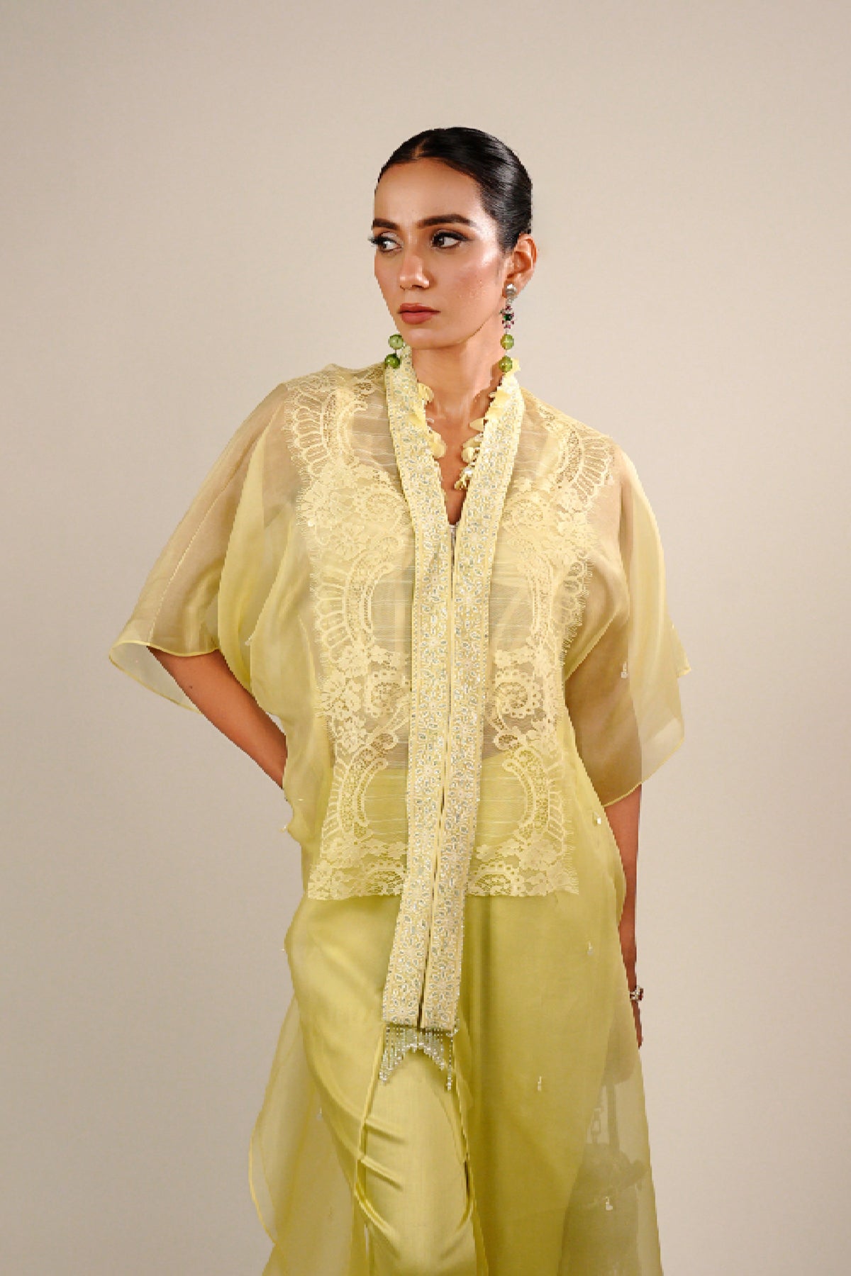 Lime Charlette cape set