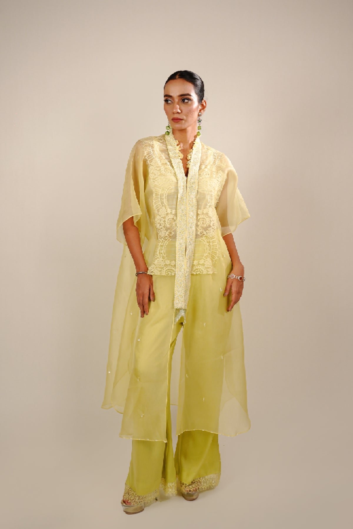Lime Charlette cape set