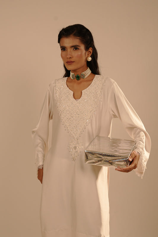 Tia White Dhoti Set