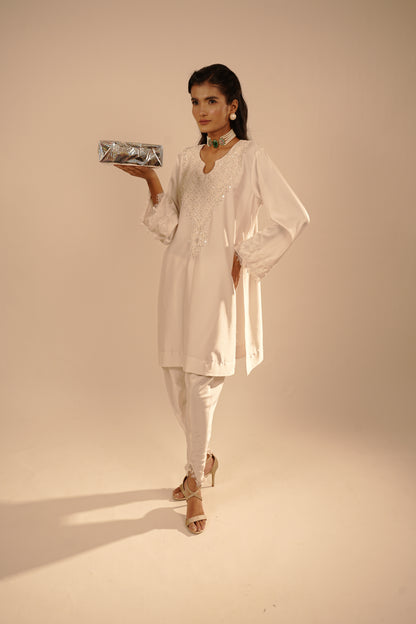 Tia White Dhoti Set