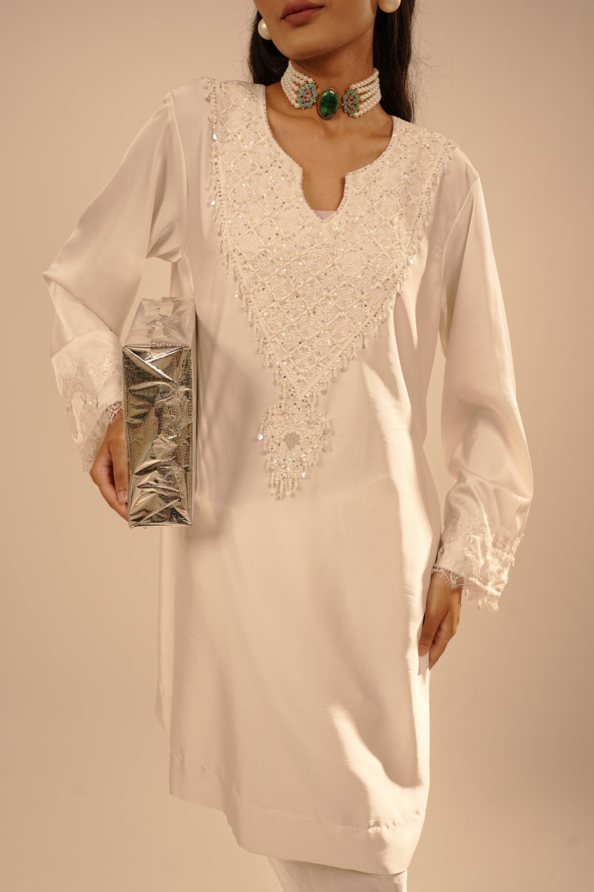 Tia White Dhoti Set