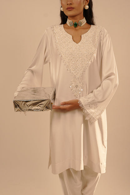 Tia White Dhoti Set