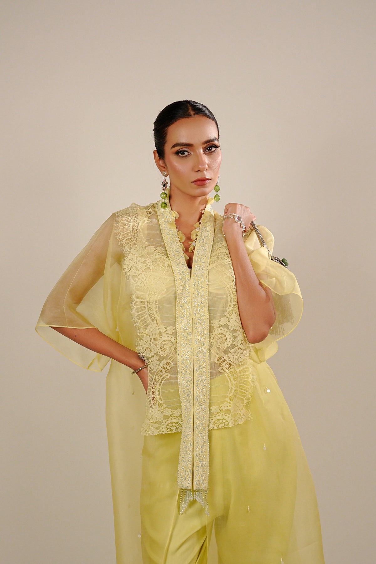 Lime Charlette cape set