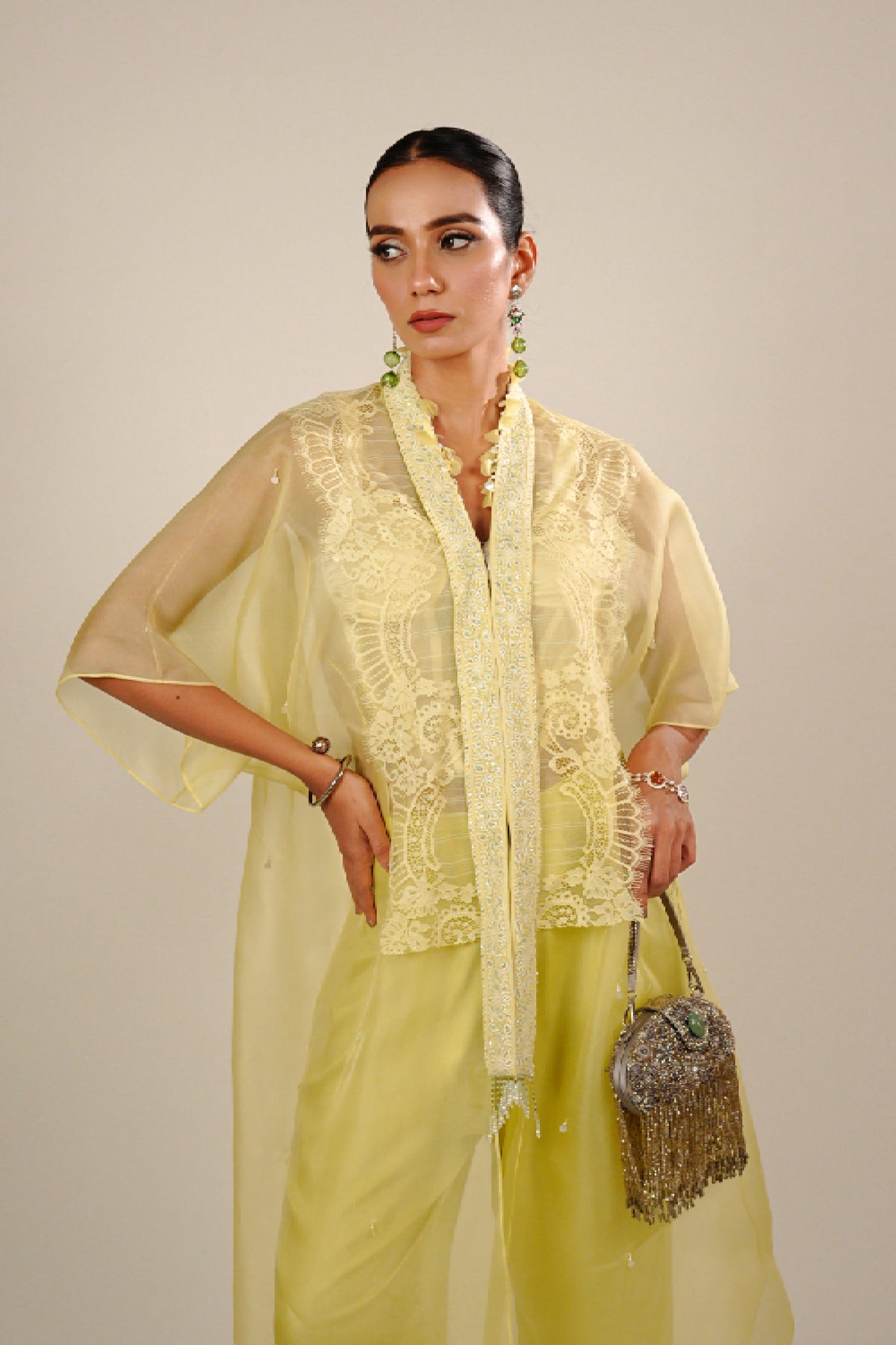 Lime Charlette cape set